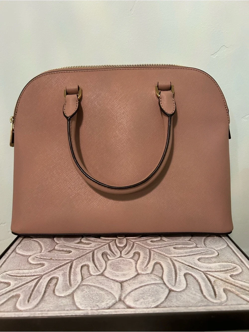 Michael Kors Dusty Rose Dome Satchel with Gold Hardware